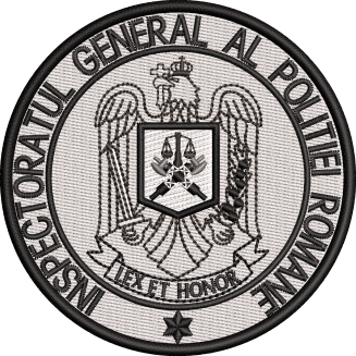 Emblema INSPECTORATUL GENERAL AL POLITIEI ROMANE ( ALB / NEGRU )